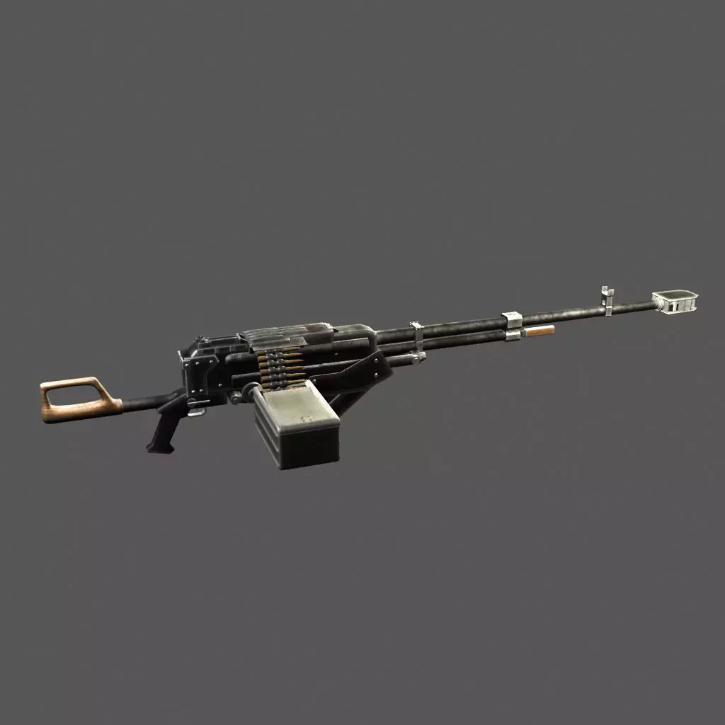 Kord machine gun game ready Low-poly 3D model_0