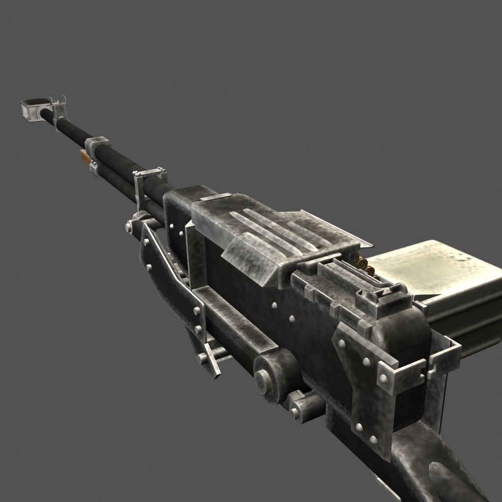 Kord machine gun game ready Low-poly 3D model_1