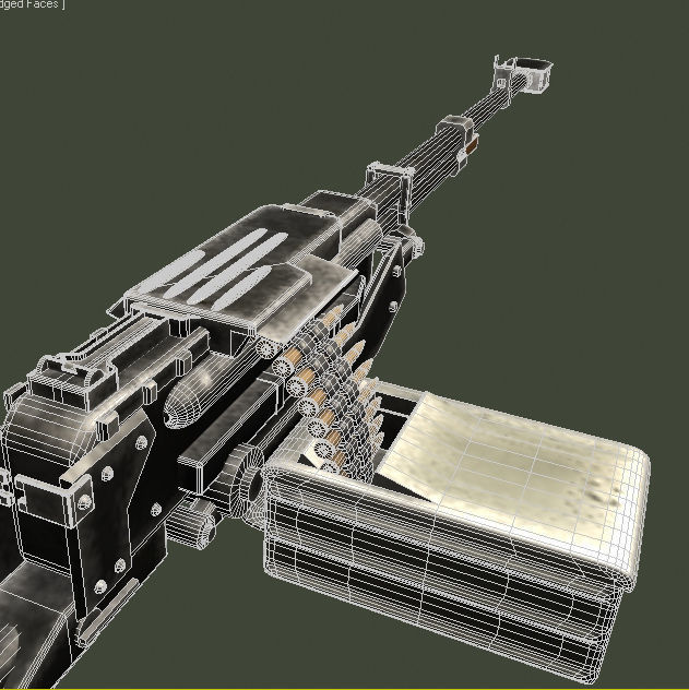 Kord machine gun game ready Low-poly 3D model_7