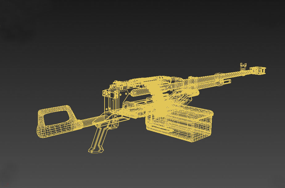 Kord machine gun game ready Low-poly 3D model_3