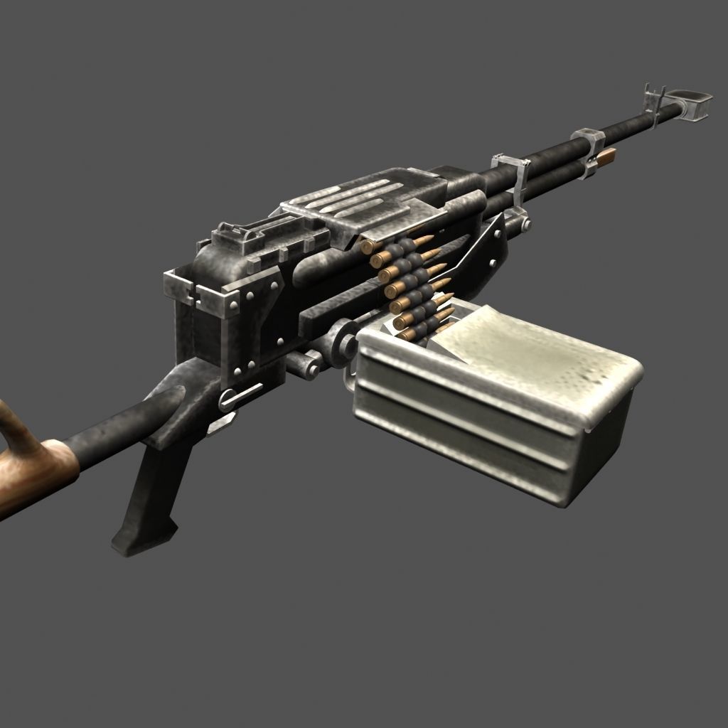 Kord machine gun game ready Low-poly 3D model_5