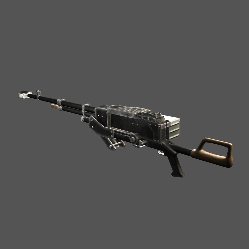 Kord machine gun game ready Low-poly 3D model_4
