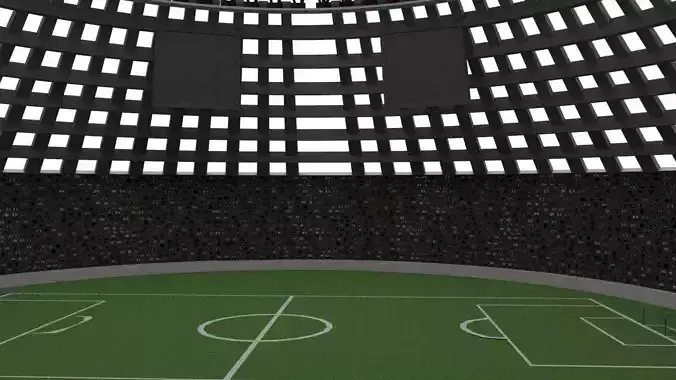 FootBall Stadium full Model with audience
