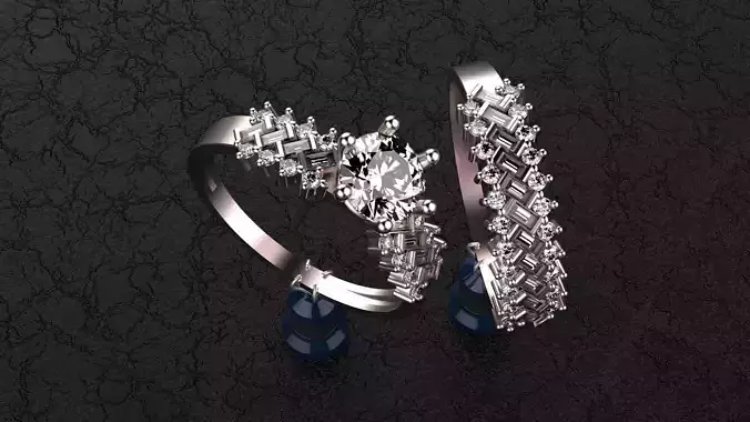 Solitair with side Ring