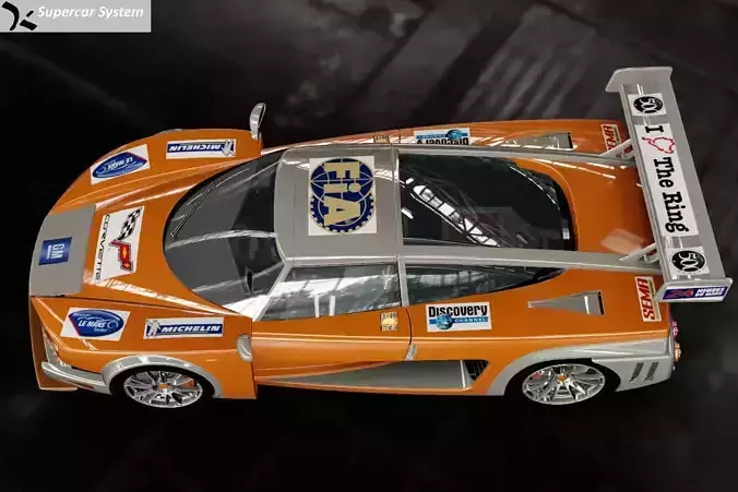 GT500ASTRACK orange and silver sports car