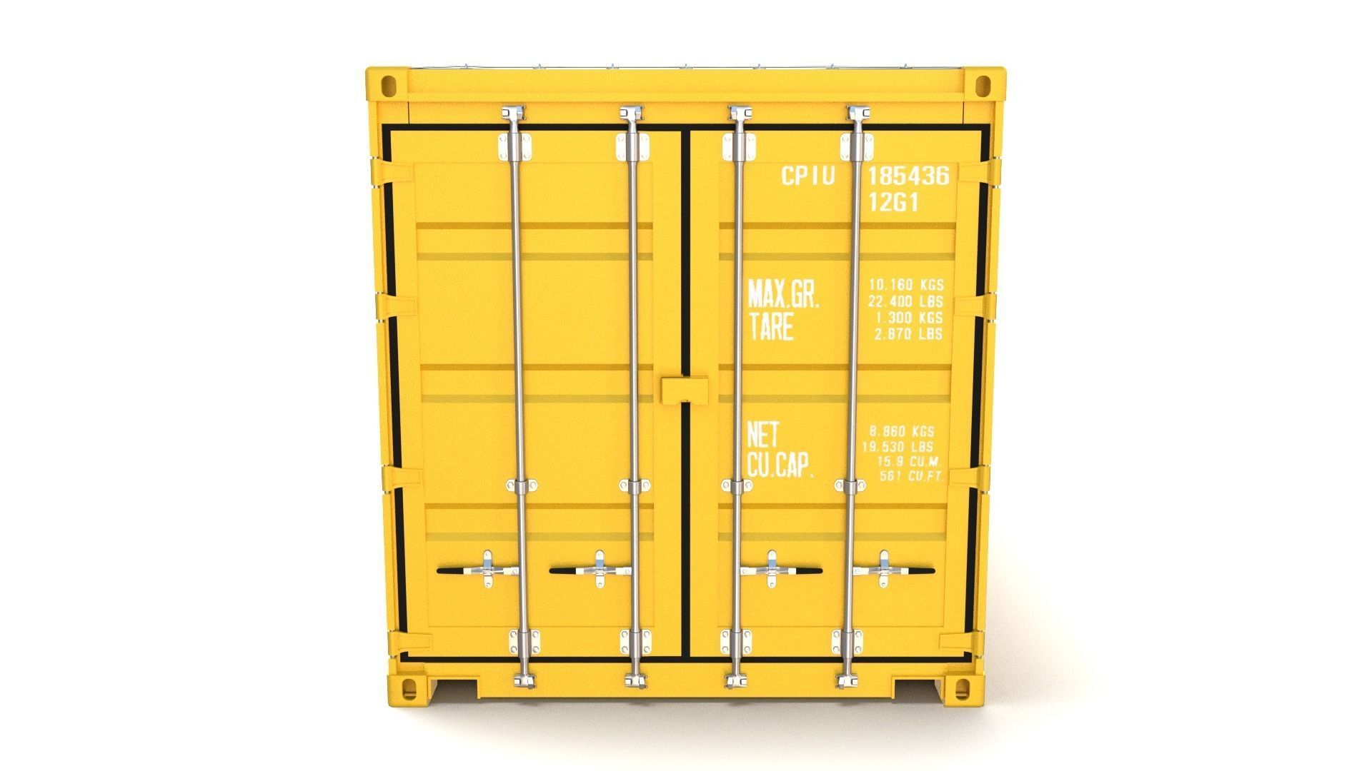 40ft Shipping Container Open Top 3D model_6
