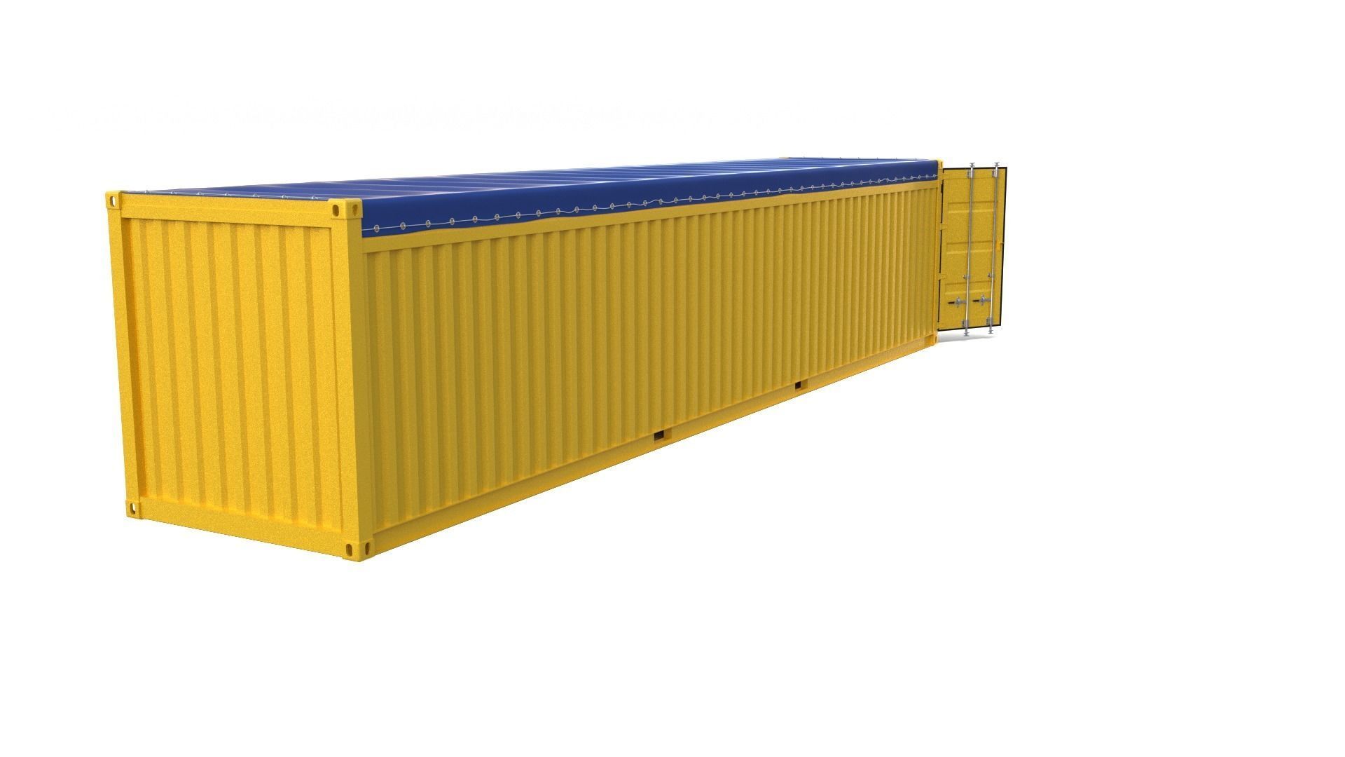 40ft Shipping Container Open Top 3D model_3
