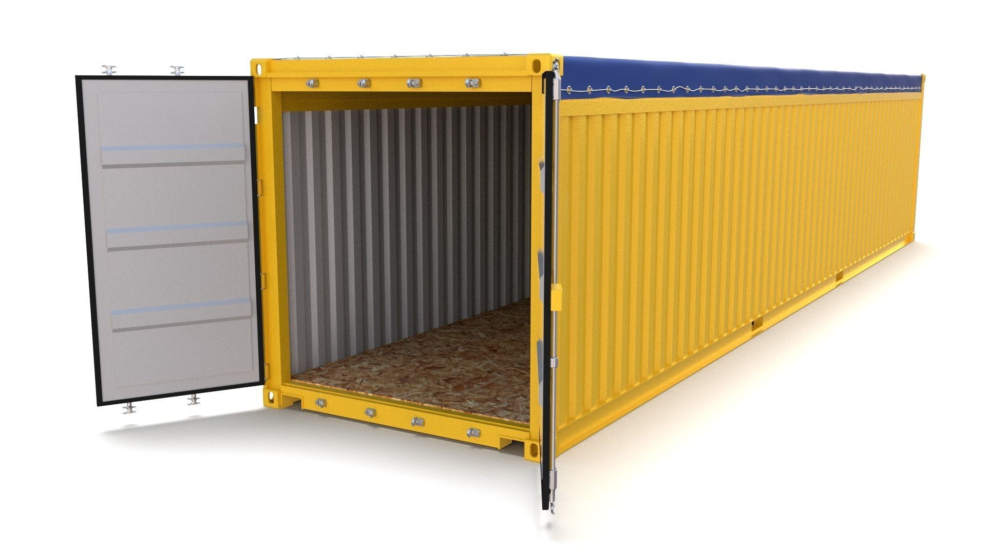 40ft Shipping Container Open Top 3D model_12