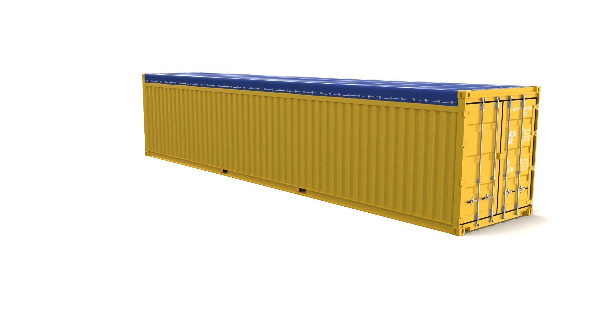 40ft Shipping Container Open Top 3D model_14