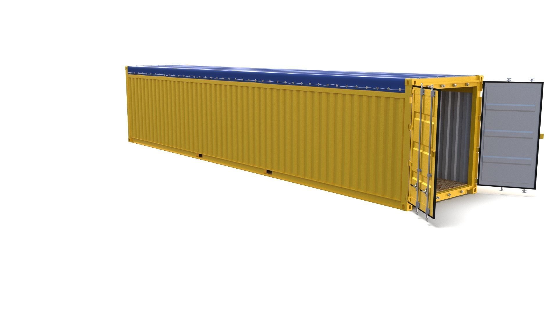 40ft Shipping Container Open Top 3D model_4