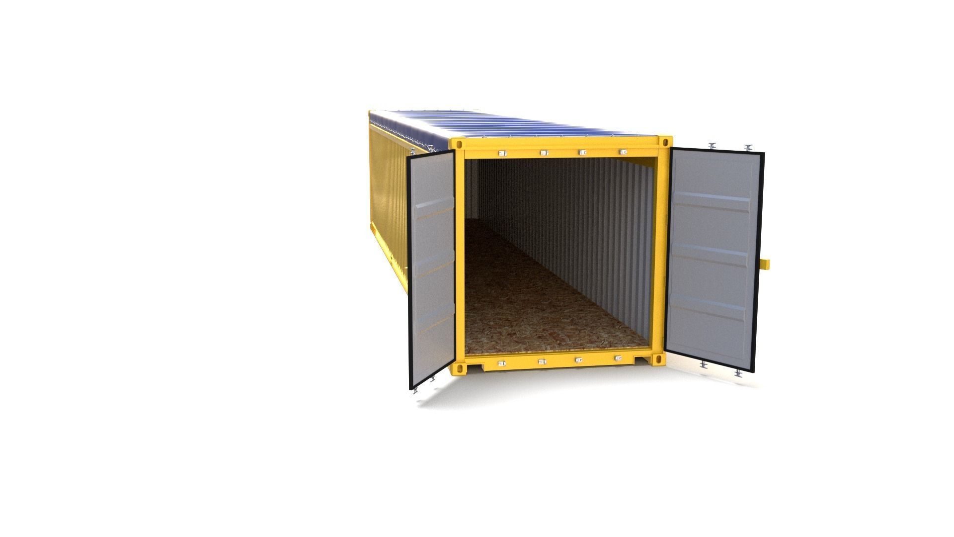 40ft Shipping Container Open Top 3D model_9