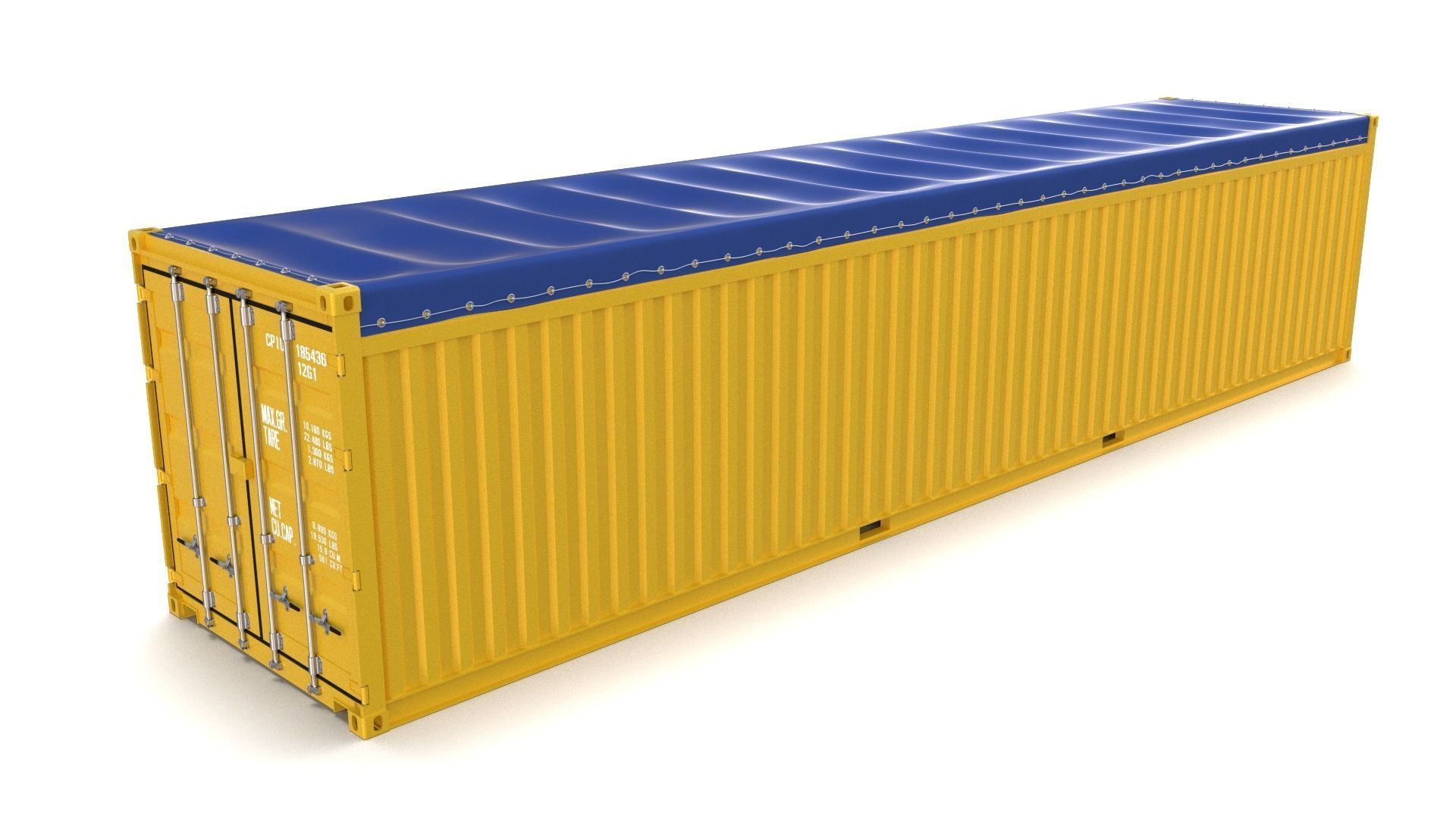 40ft Shipping Container Open Top 3D model_5
