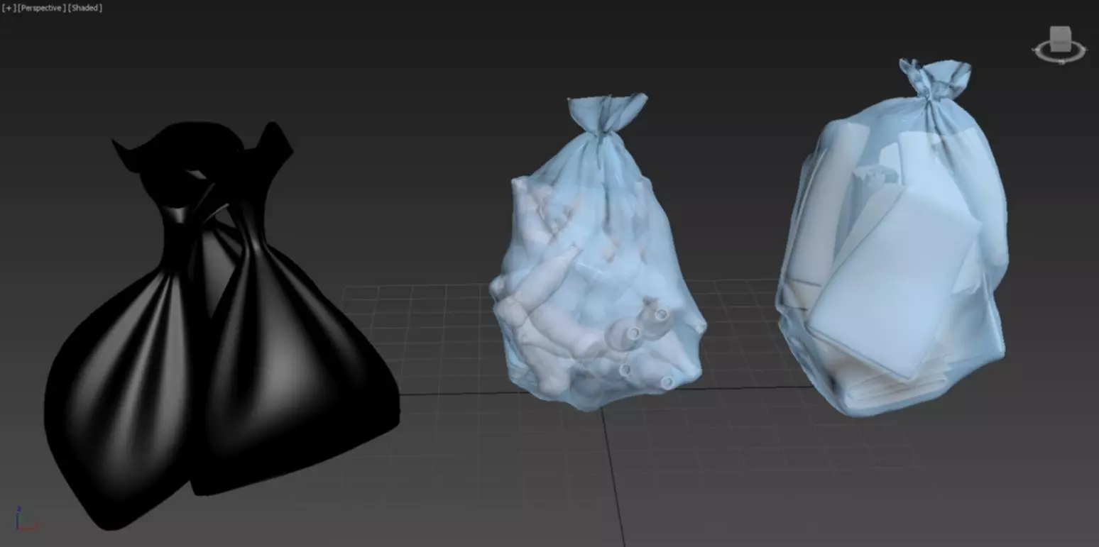 garbage plastic bag Low-poly 3D model