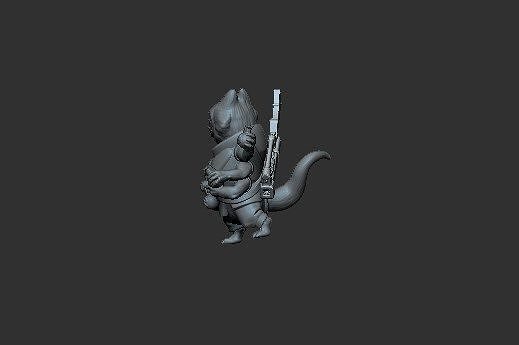 Armored Alien Grenadier Miniature Free 3D print model