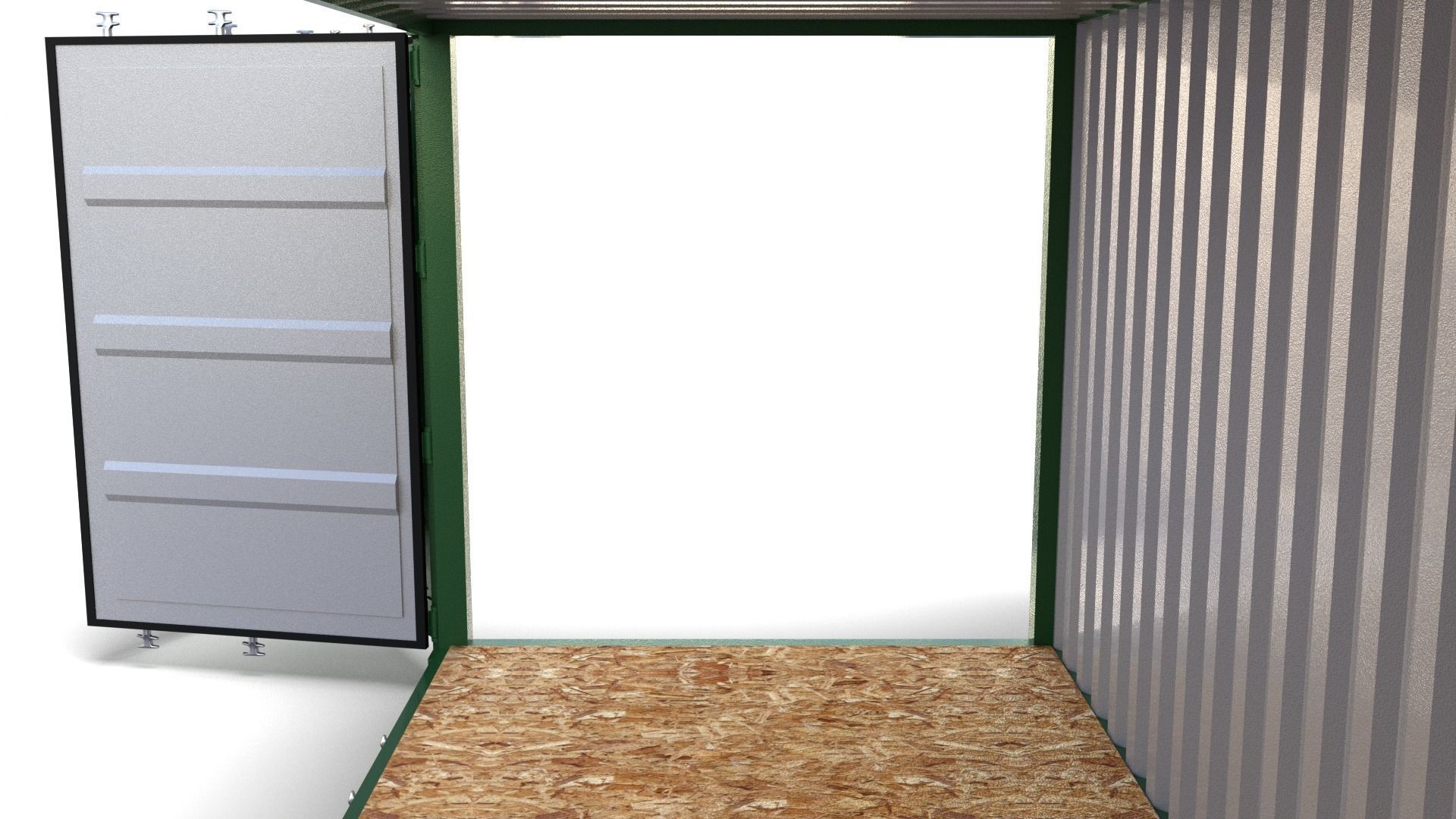 20ft Shipping Container Side Open 3D model_11
