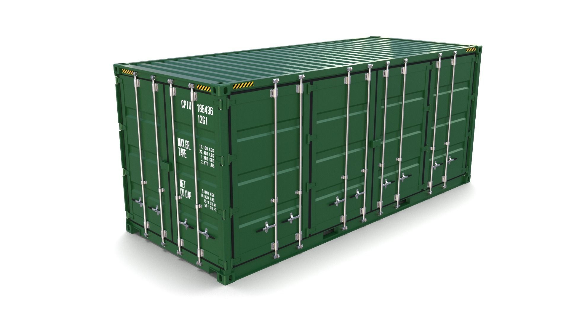 20ft Shipping Container Side Open 3D model_1