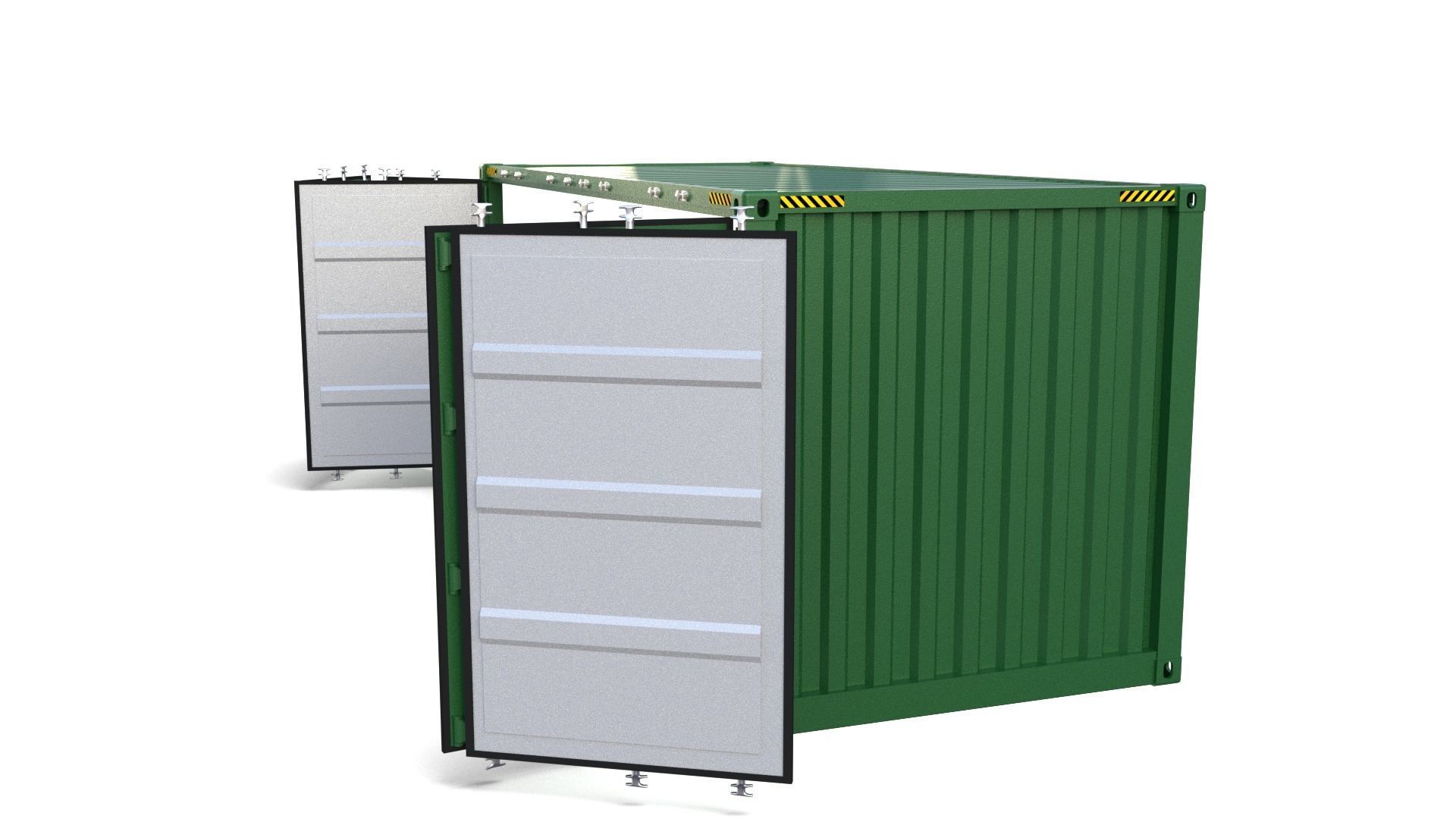 20ft Shipping Container Side Open 3D model_3