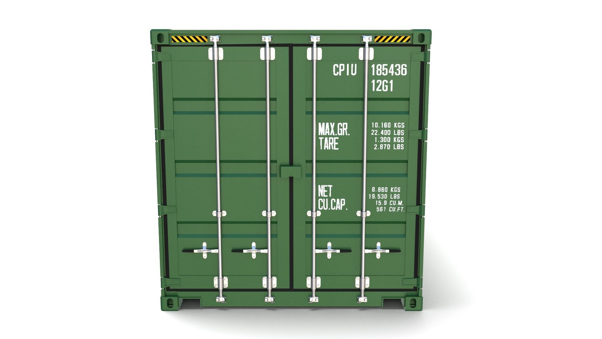 20ft Shipping Container Side Open 3D model_14