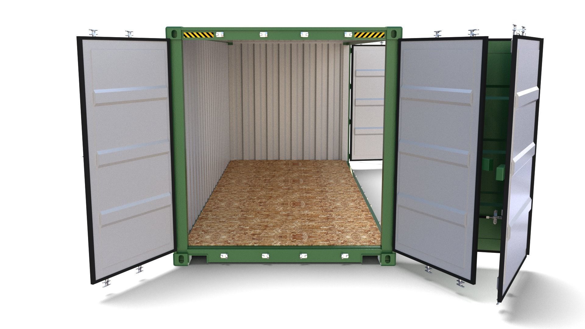 20ft Shipping Container Side Open 3D model_10