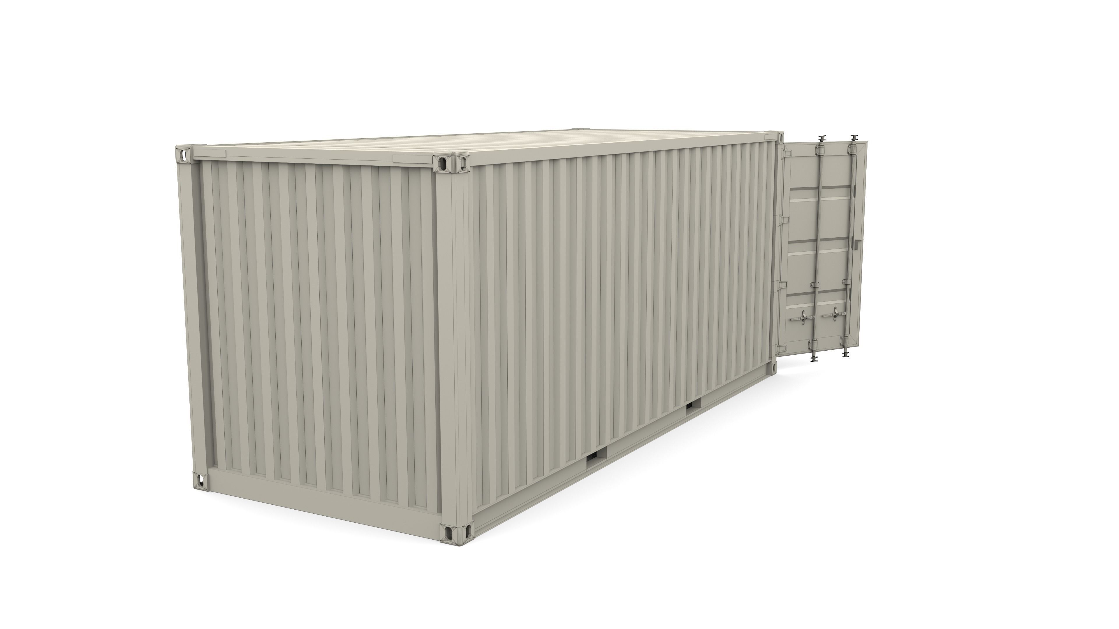 20ft Shipping Container Side Open 3D model_16
