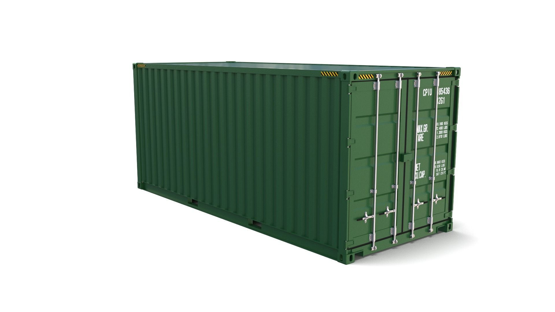20ft Shipping Container Side Open 3D model_13