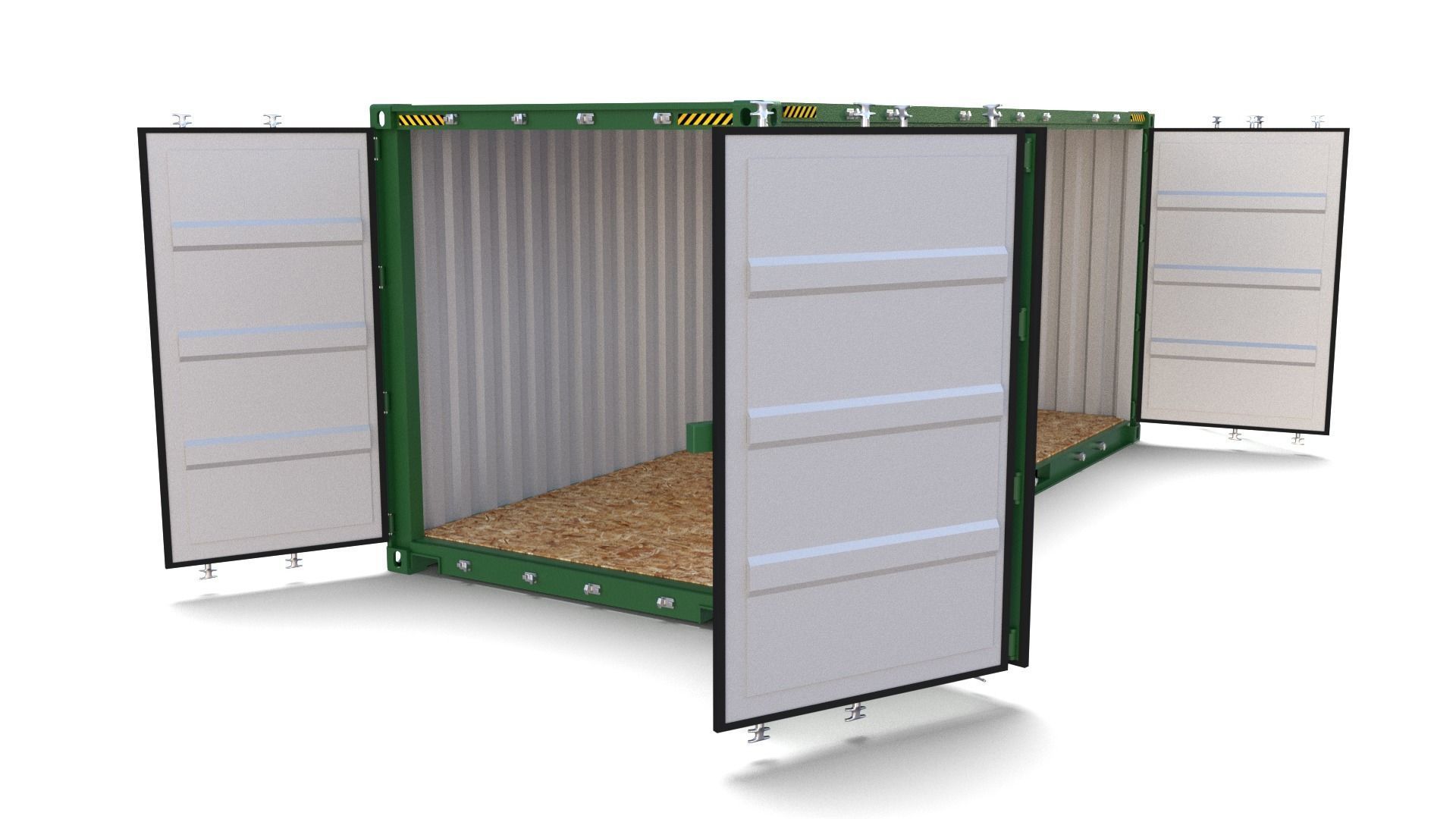 20ft Shipping Container Side Open 3D model_15