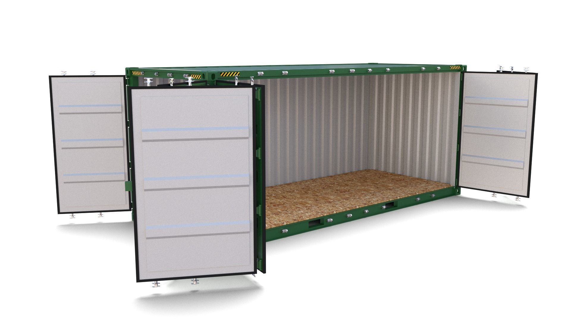 20ft Shipping Container Side Open 3D model_6