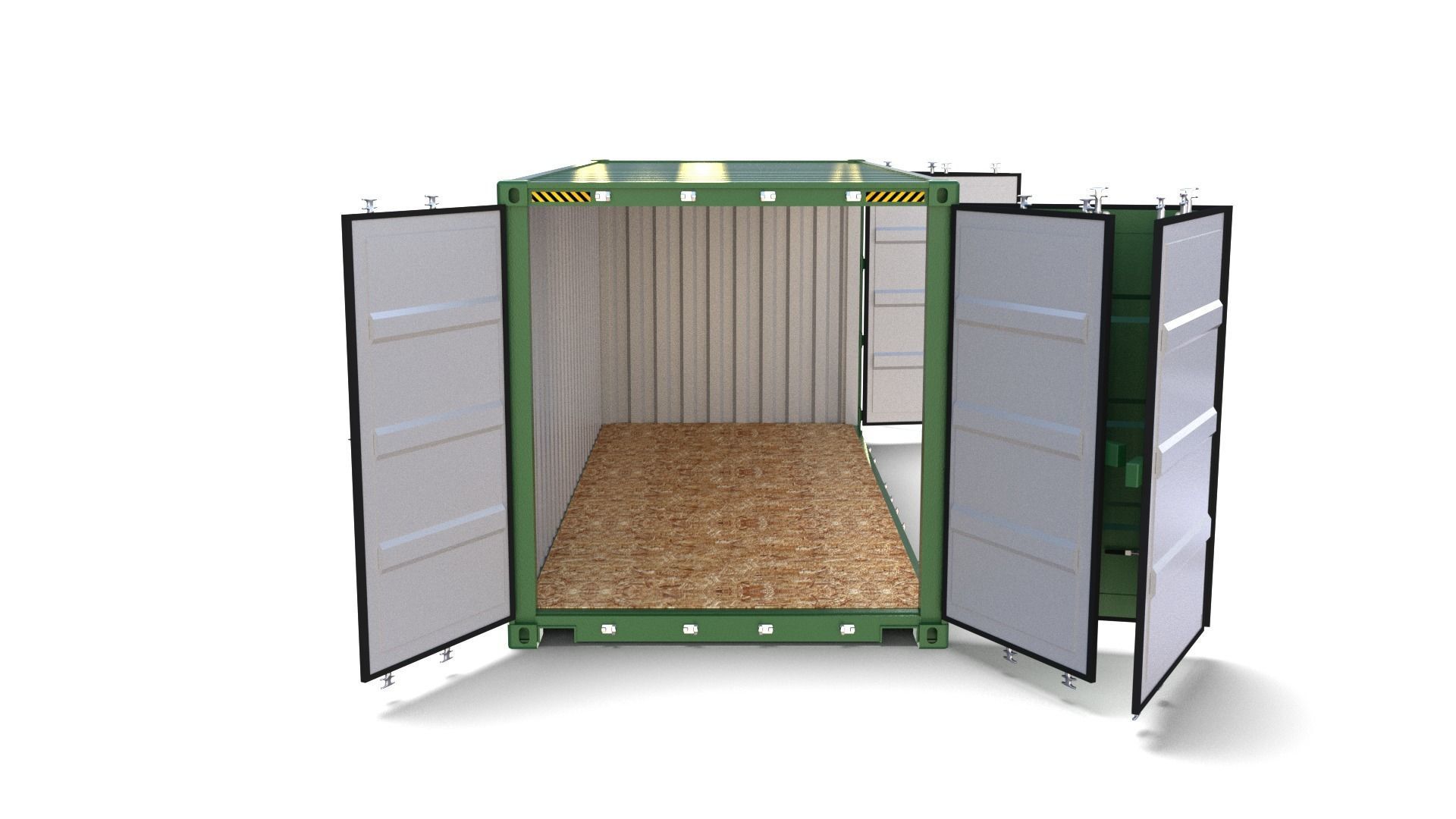 20ft Shipping Container Side Open 3D model_5