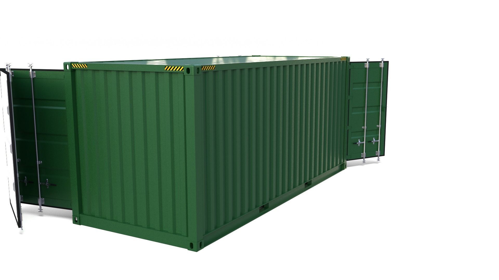 20ft Shipping Container Side Open 3D model_4