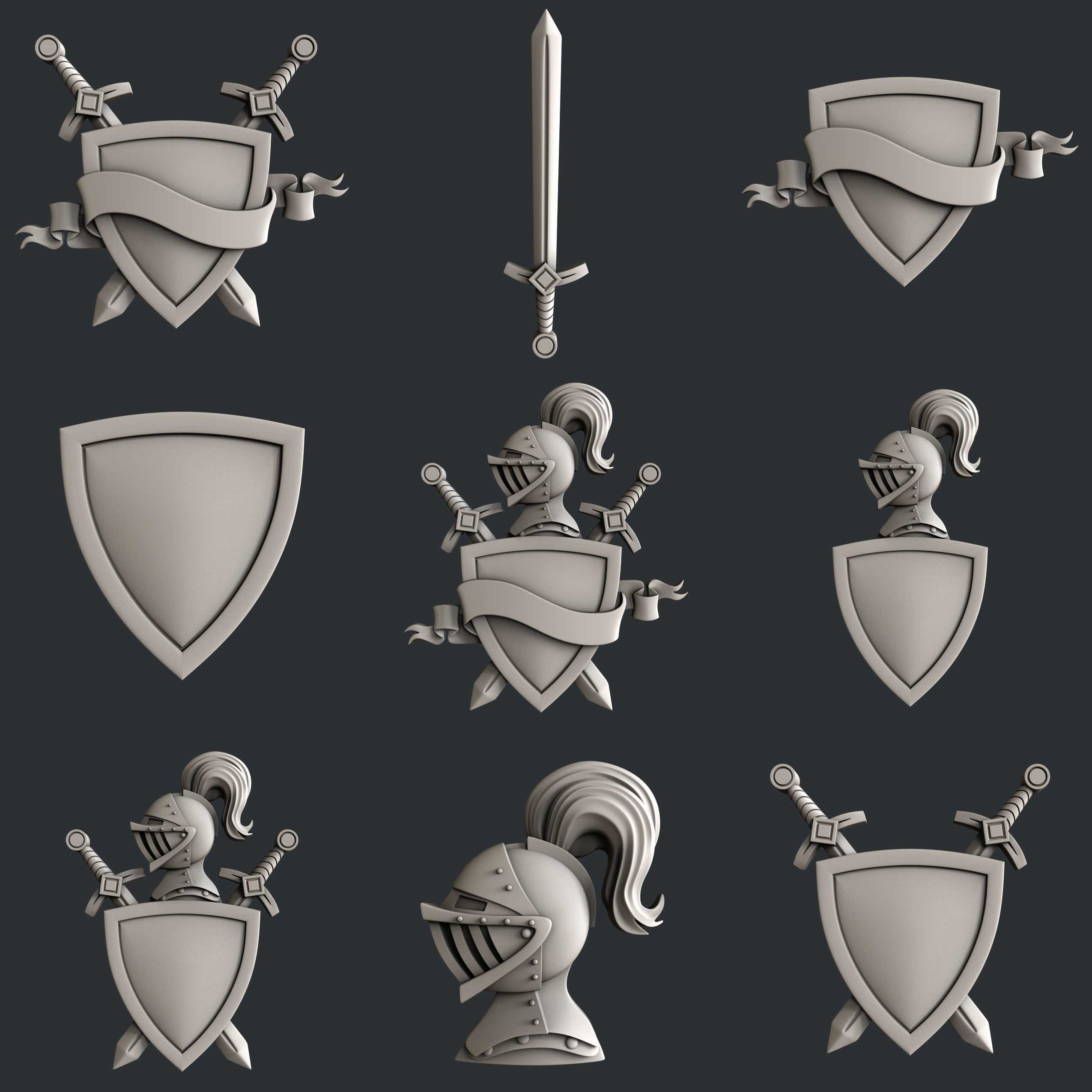3d STL models for CNC set knight 3D model_1