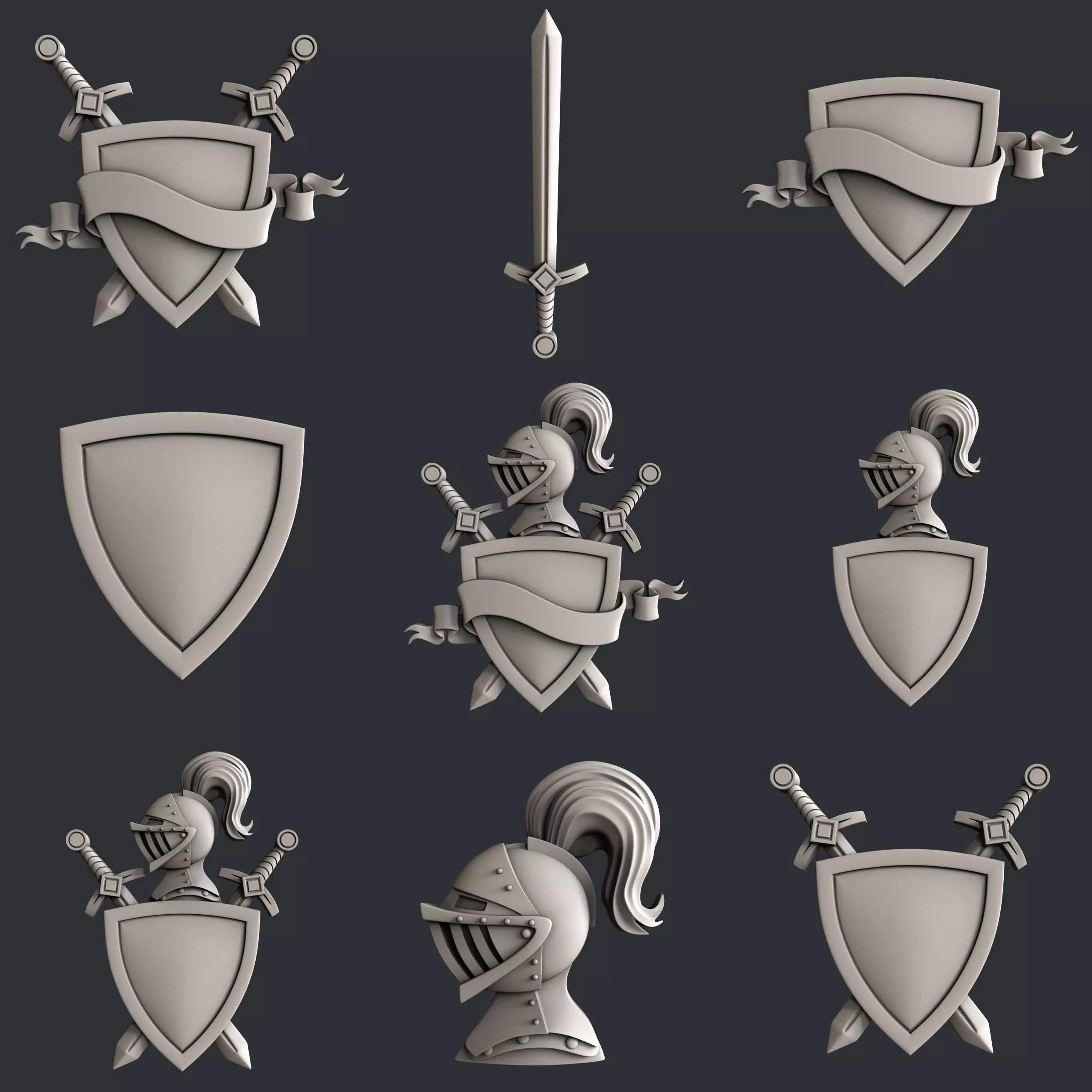 3d STL models for CNC set knight 3D model_0