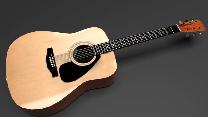 Guitar acoustic Low-poly 3D model