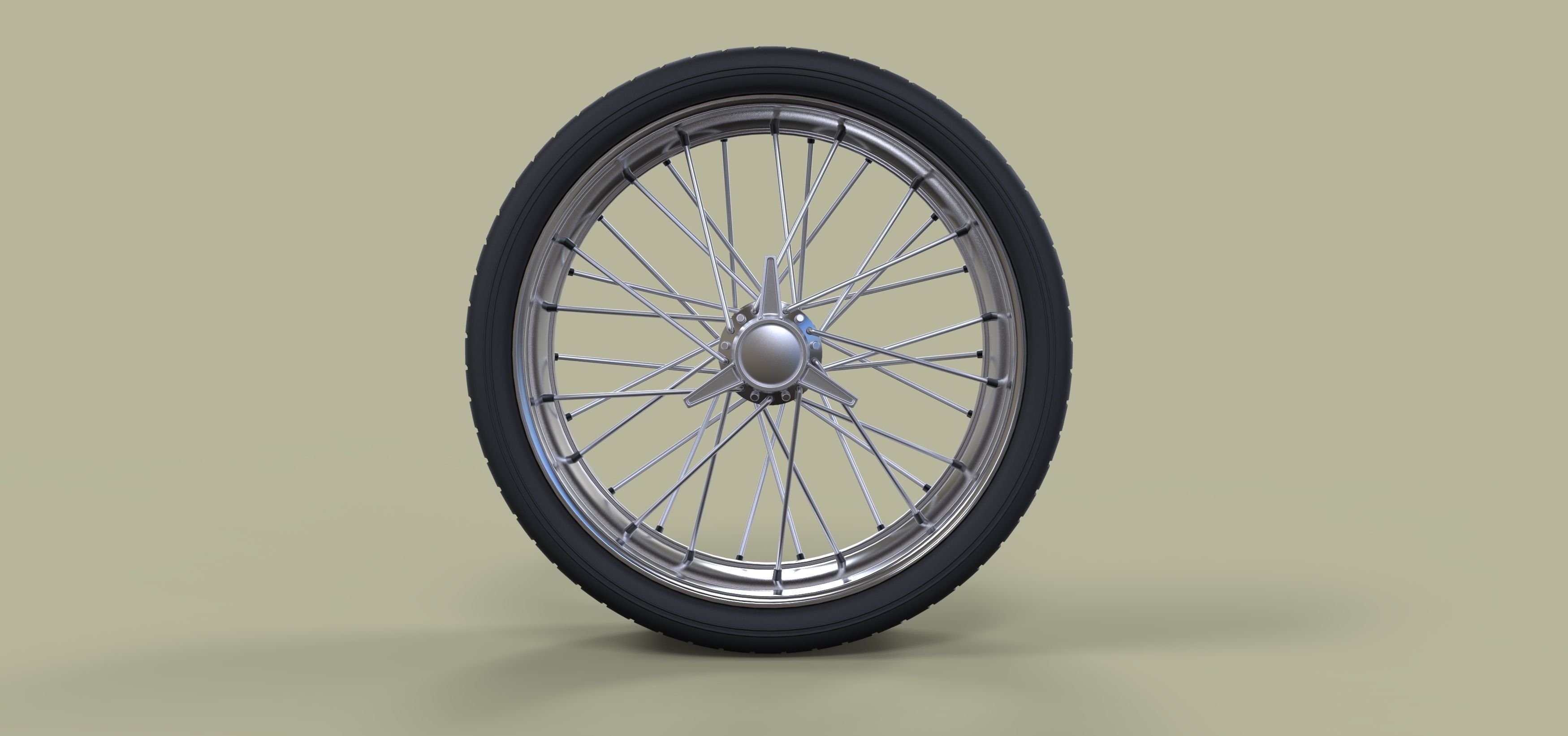 Wheel with spokes 3D model_4