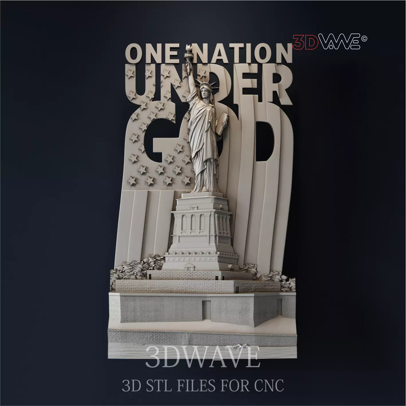 STATUE OF LIBERTY 3d stl files for CNC 3D print model_0