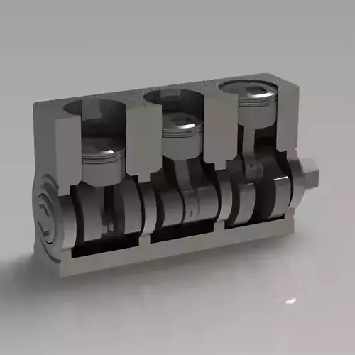 Three-Cylinder Engine 3D print model