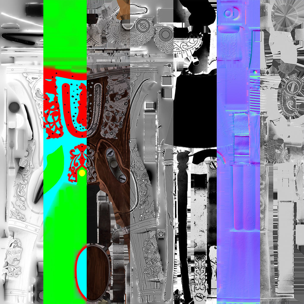 Mushketon flintlock pistol Low-poly 3D model_6