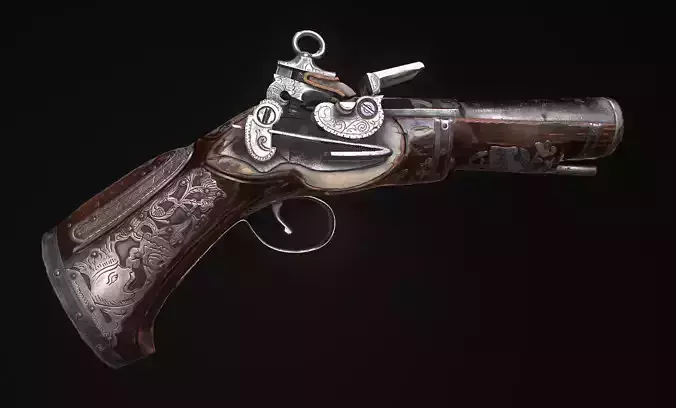 Mushketon flintlock pistol