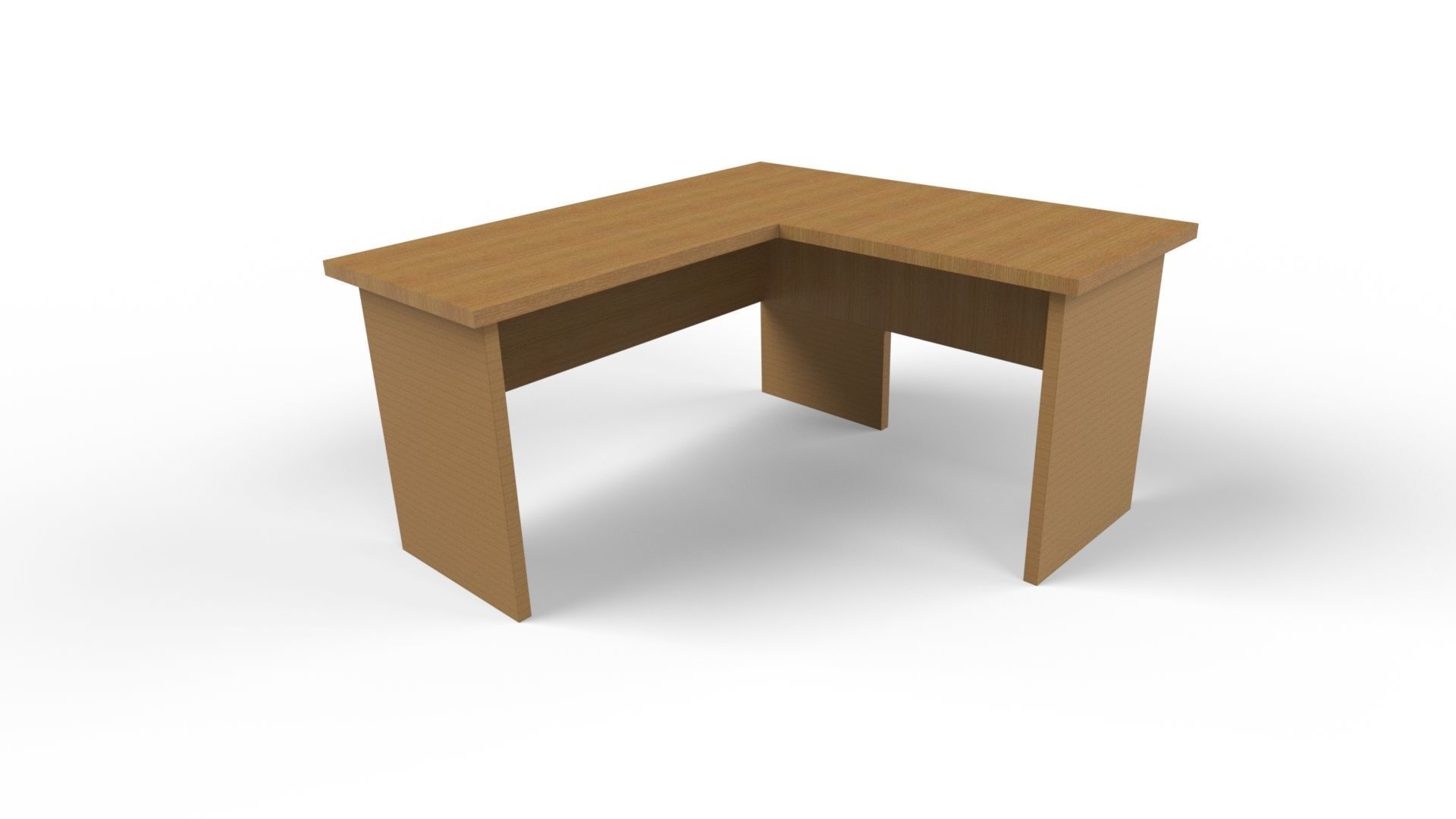 Desk L Work Office table Low-poly 3D model_11