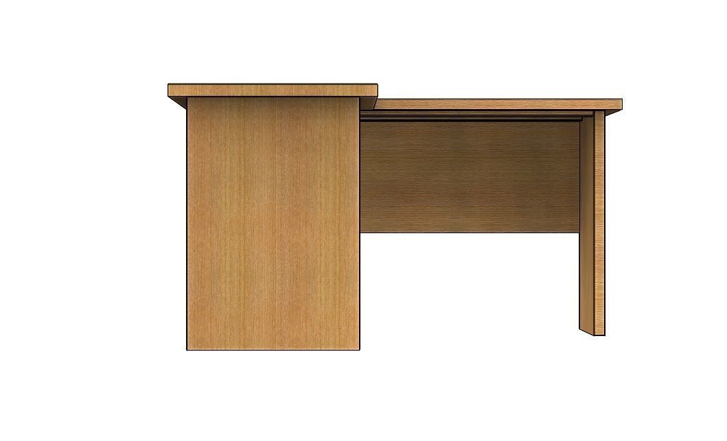 Desk L Work Office table Low-poly 3D model_9