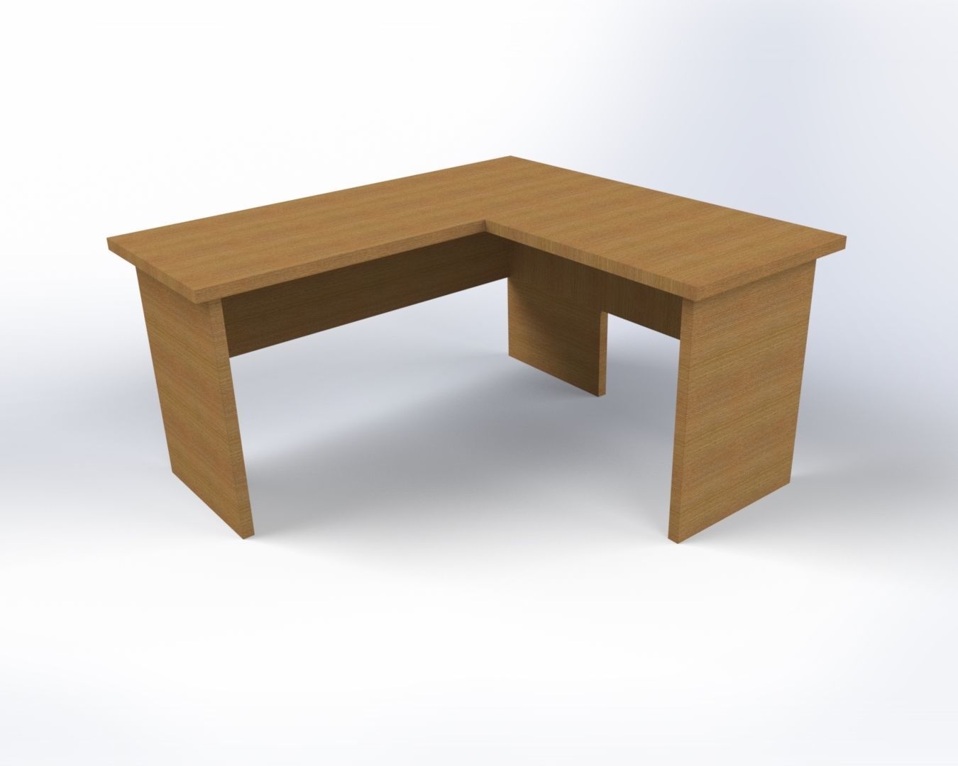 Desk L Work Office table Low-poly 3D model_12