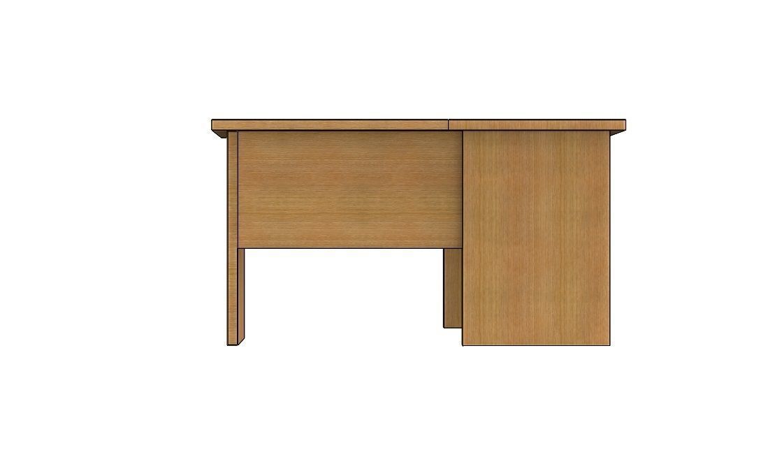 Desk L Work Office table Low-poly 3D model_4