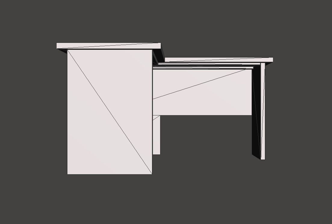 Desk L Work Office table Low-poly 3D model_14