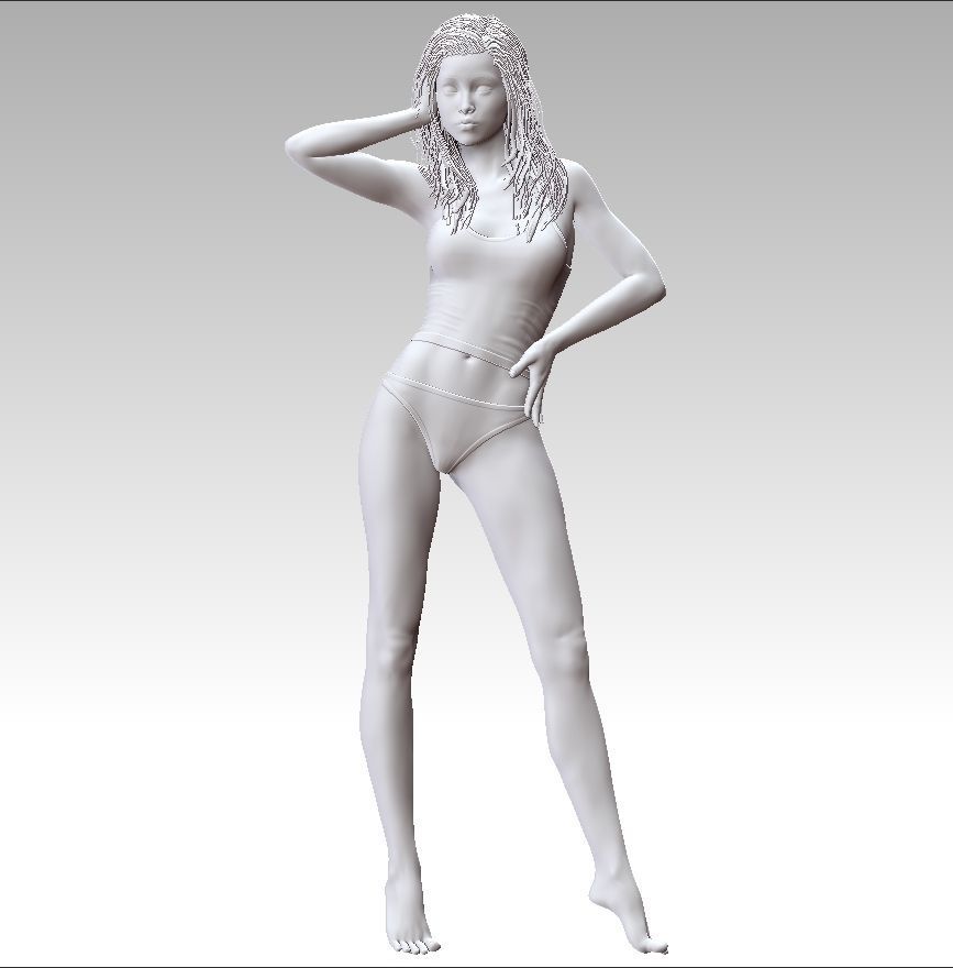 Lady in Lingerie 3D print model_9