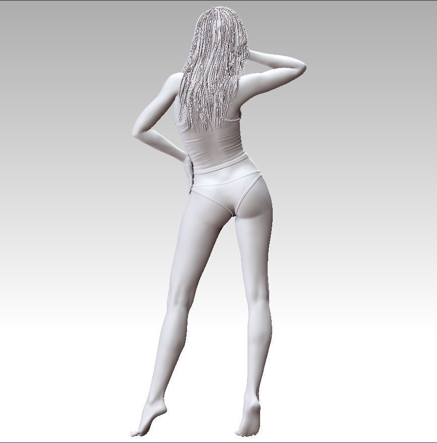 Lady in Lingerie 3D print model_11