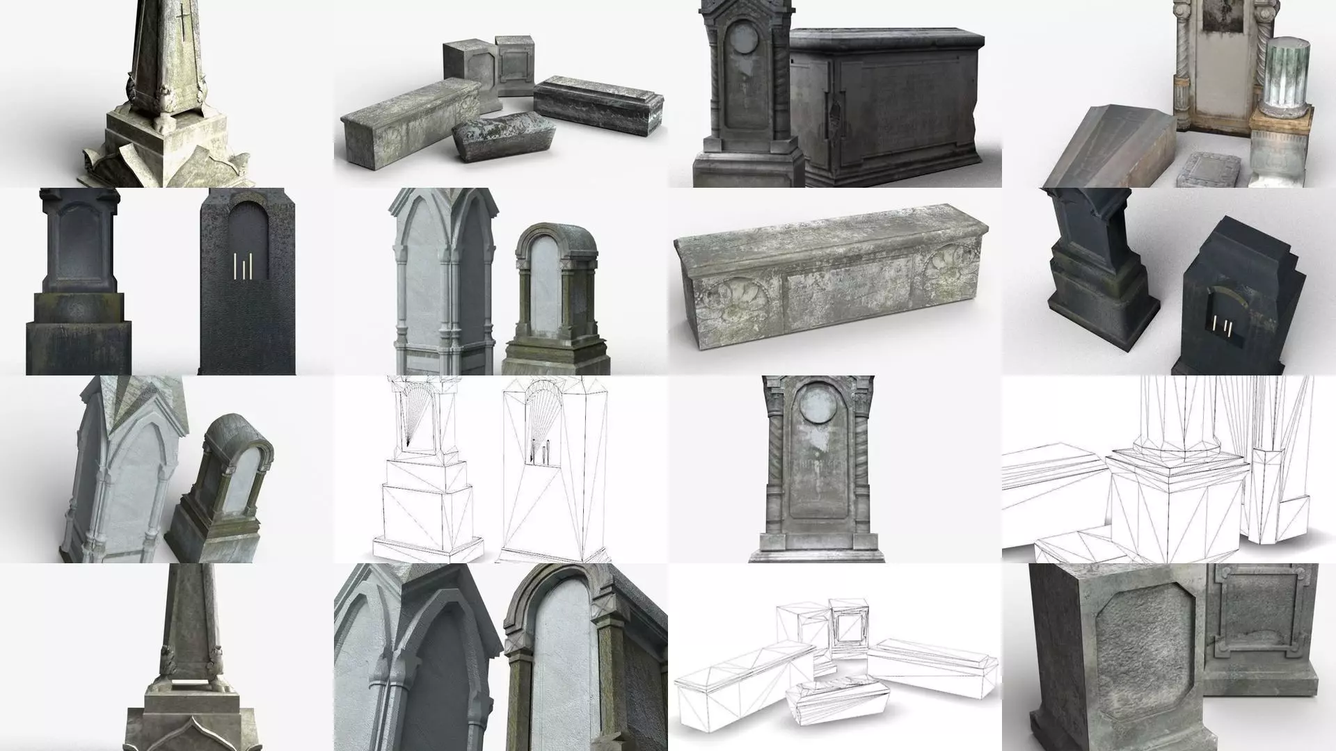 Tombstones 3D Model Collection_0