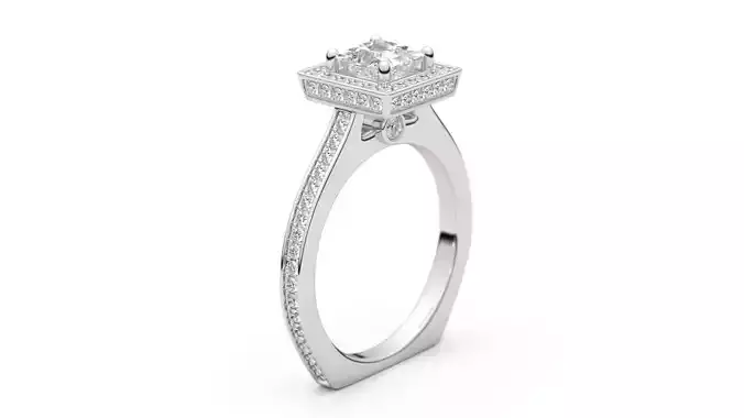 Engagement Halo Ring