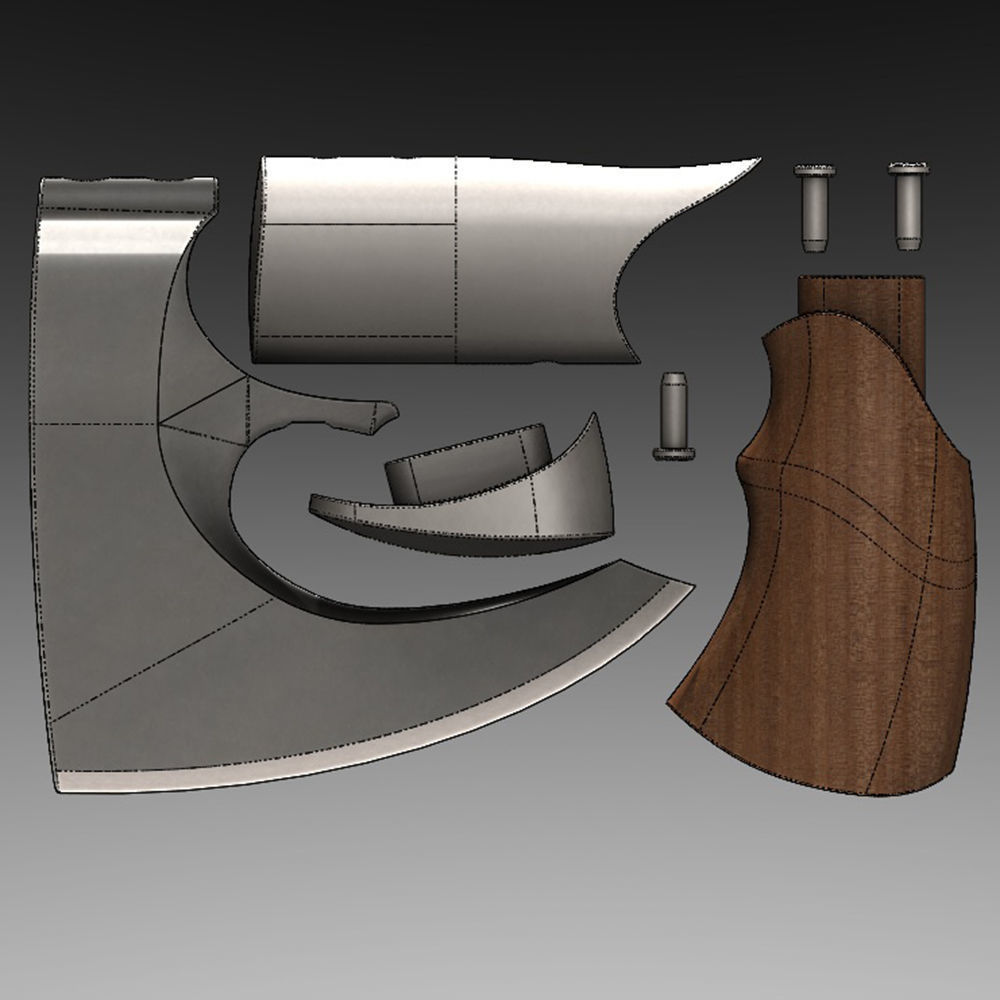 Hatchet axe 3D print model_3