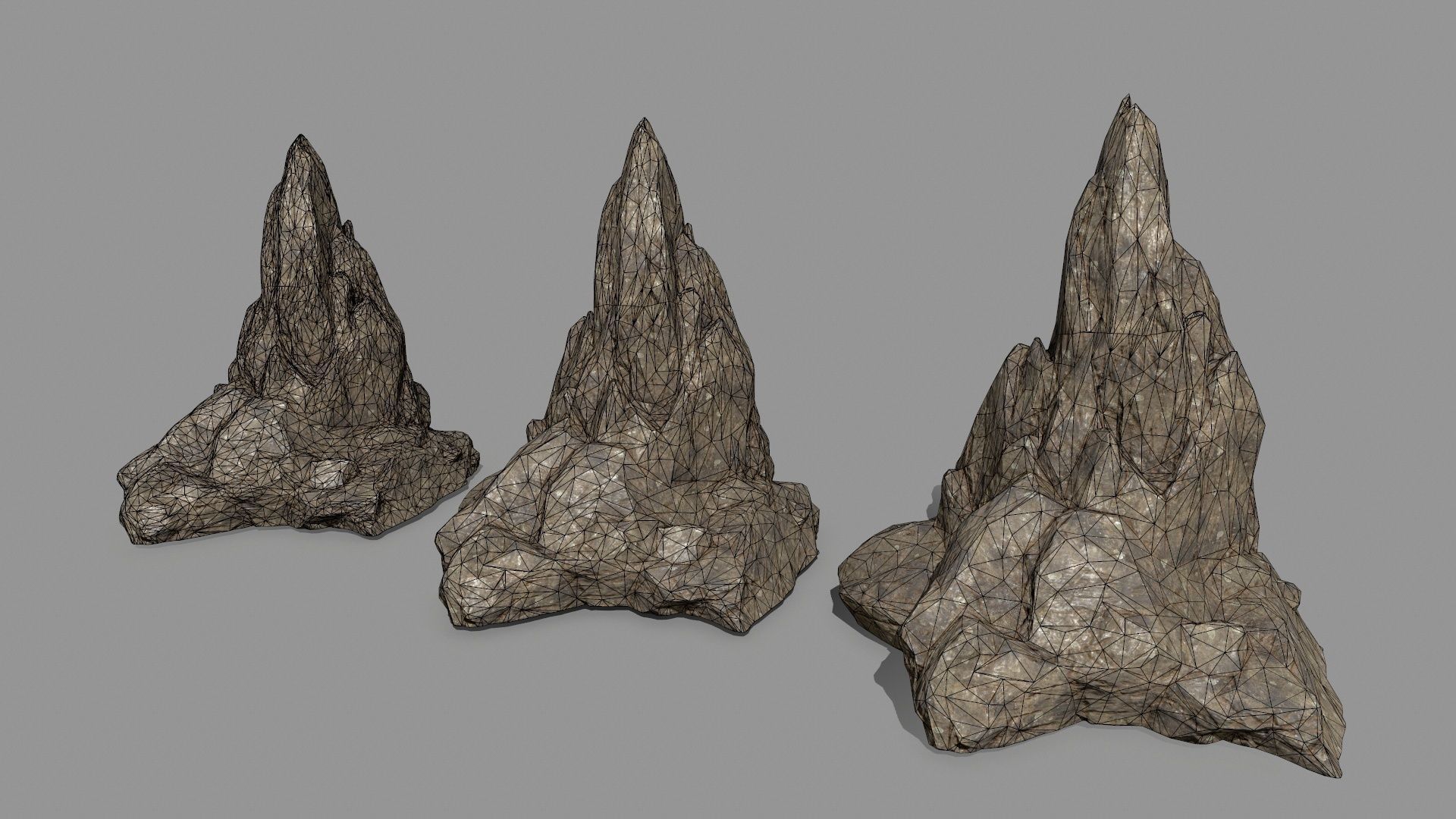 desert rocks  Low-poly 3D model_20