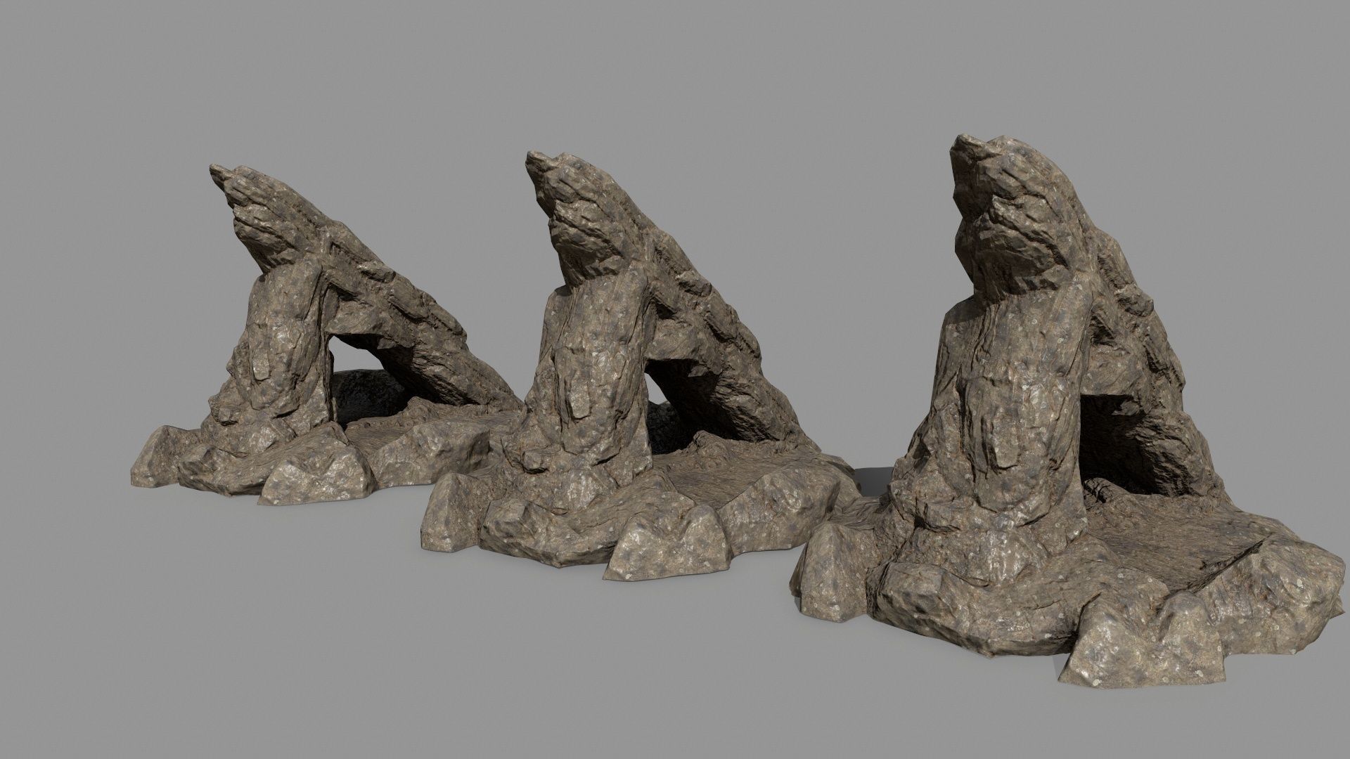 desert rocks  Low-poly 3D model_16