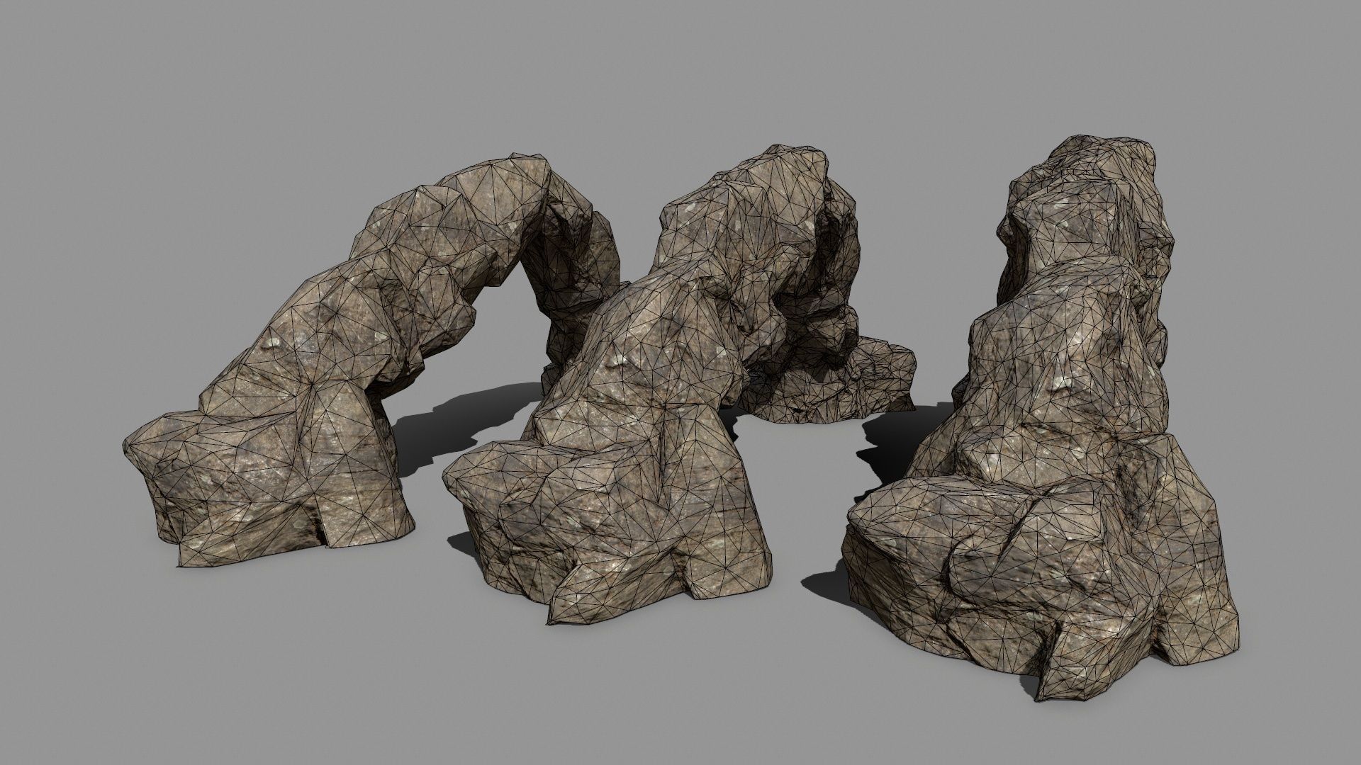 desert rocks  Low-poly 3D model_12